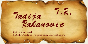 Tadija Rakanović vizit kartica